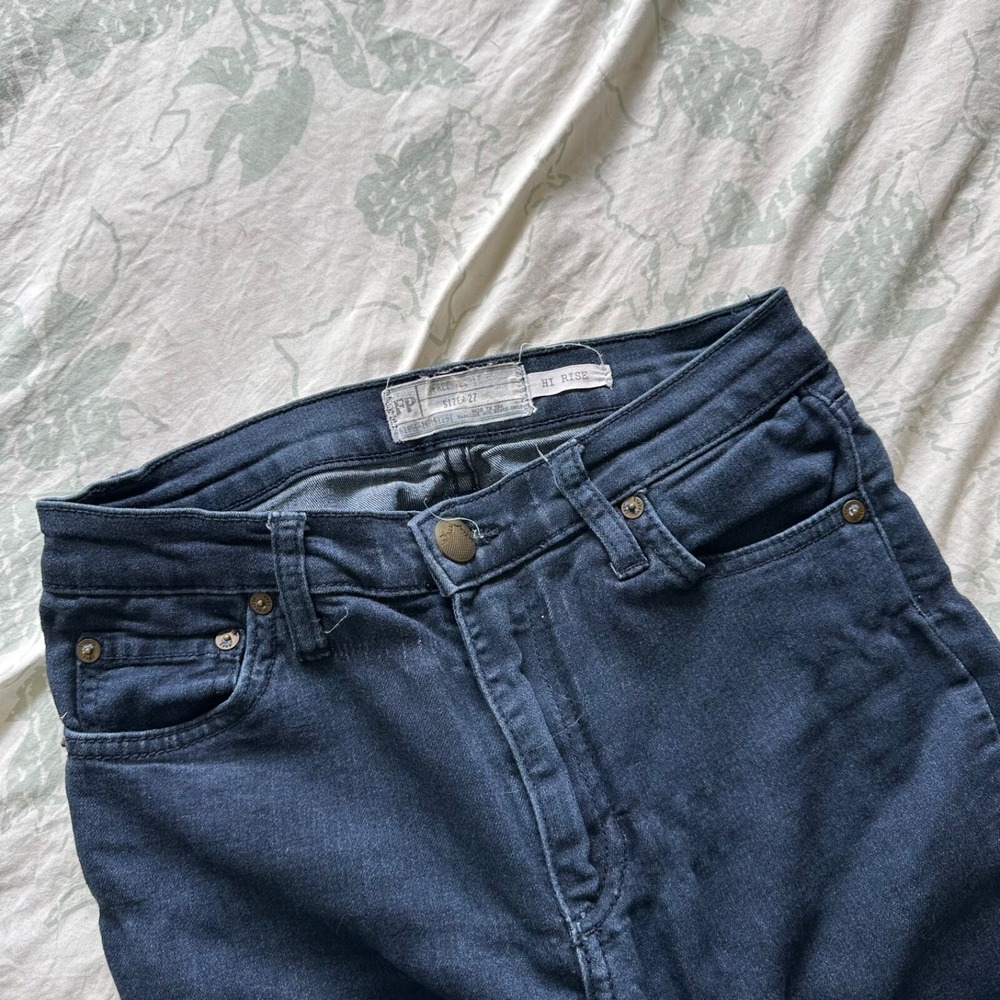 Free People Women's 27 Hi Rise Skinny Jeans Blue Stretch 25" Inseam Causal - Picture 3 of 6